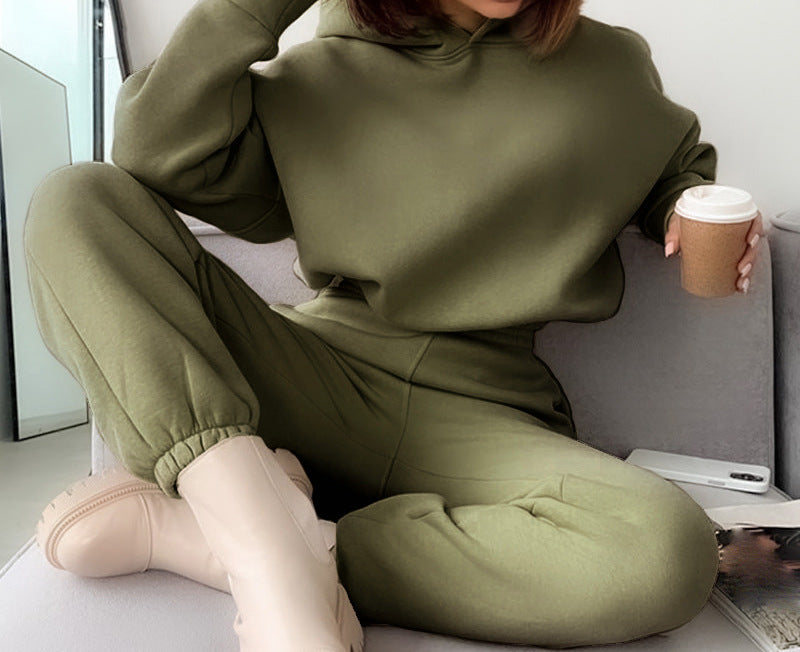 Hooded Set, soft comfortable lounge wear or travel set